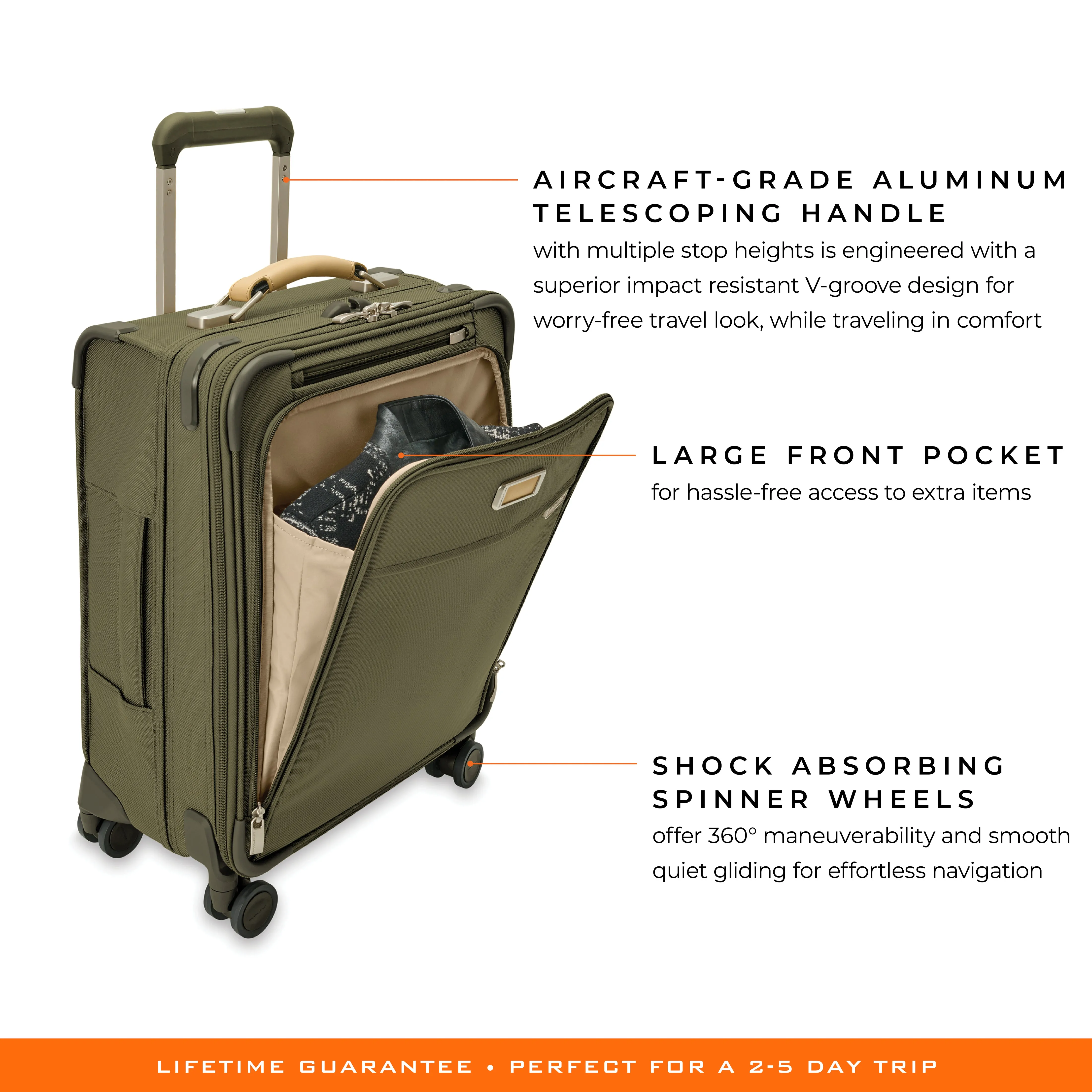 Briggs & Riley Baseline 21"  Global Carry-On Expandable Spinner - Olive