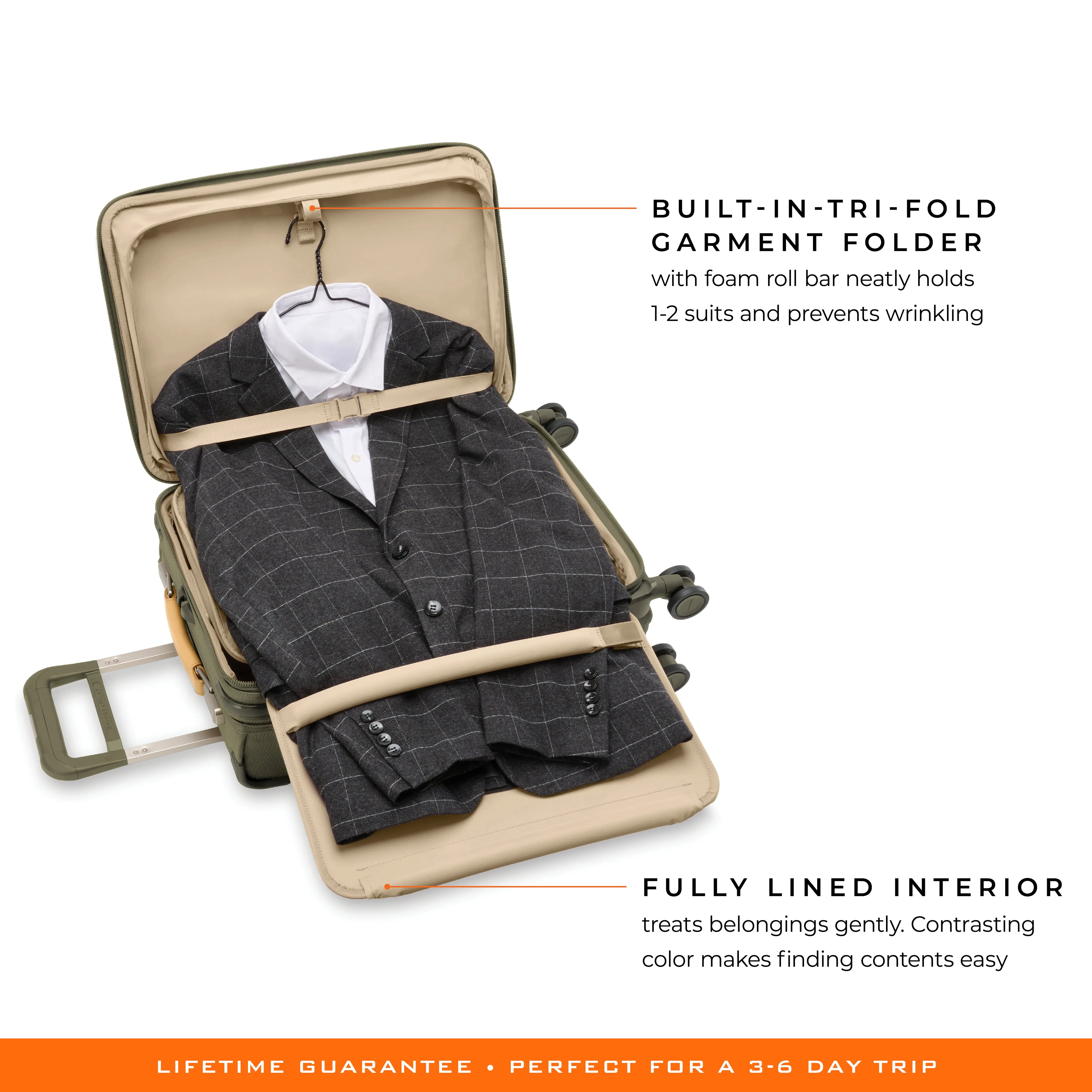 Briggs & Riley Baseline 22" Essential Carry-on Expandable Spinner - Olive