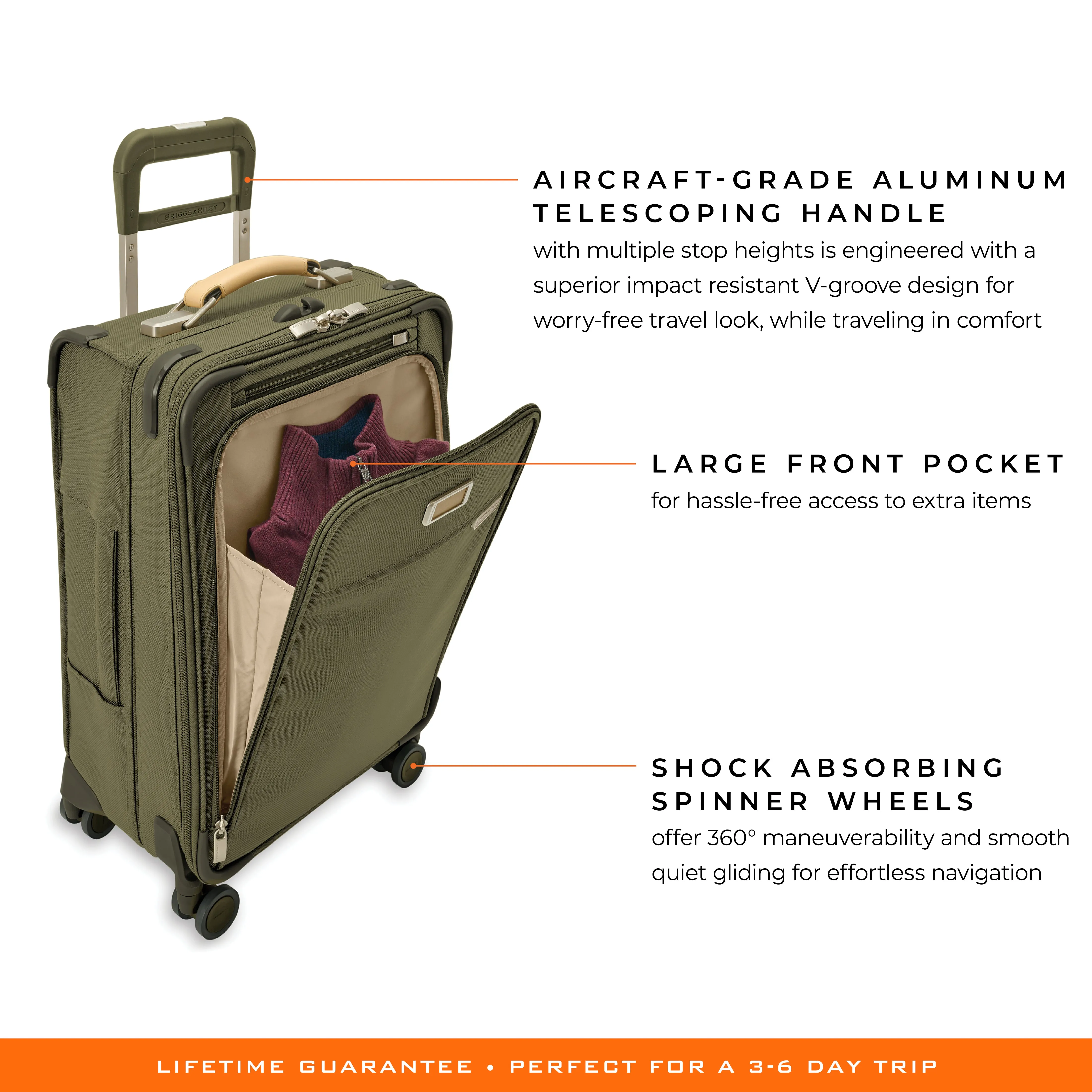 Briggs & Riley Baseline 22" Essential Carry-on Expandable Spinner - Olive