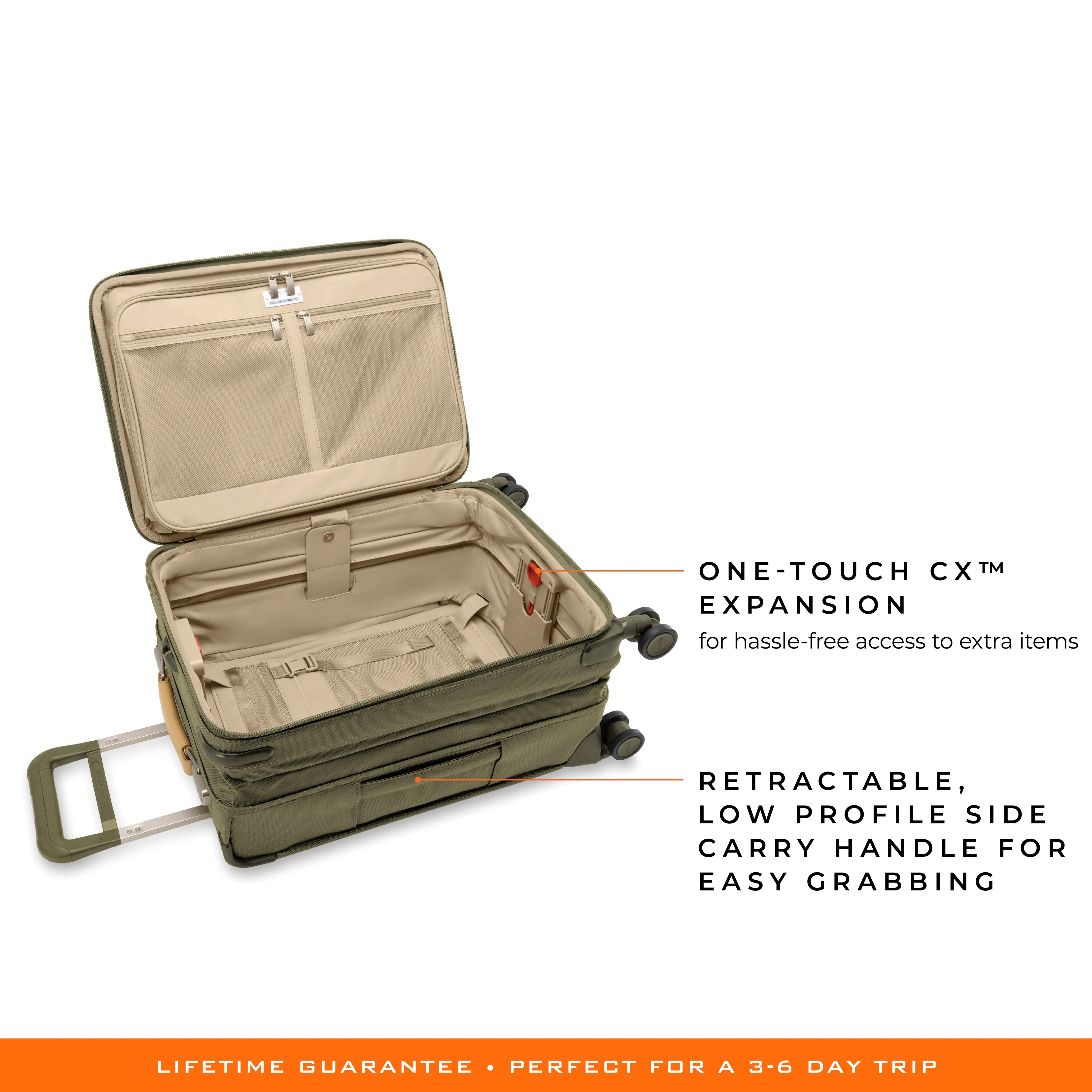 Briggs & Riley Baseline 22" Essential Carry-on Expandable Spinner - Olive