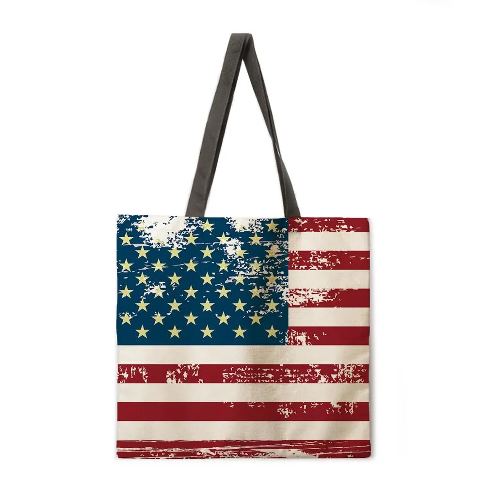 British flag of England linen shopping bag ladies shoulder bag foldable shopping bag beach tote bag