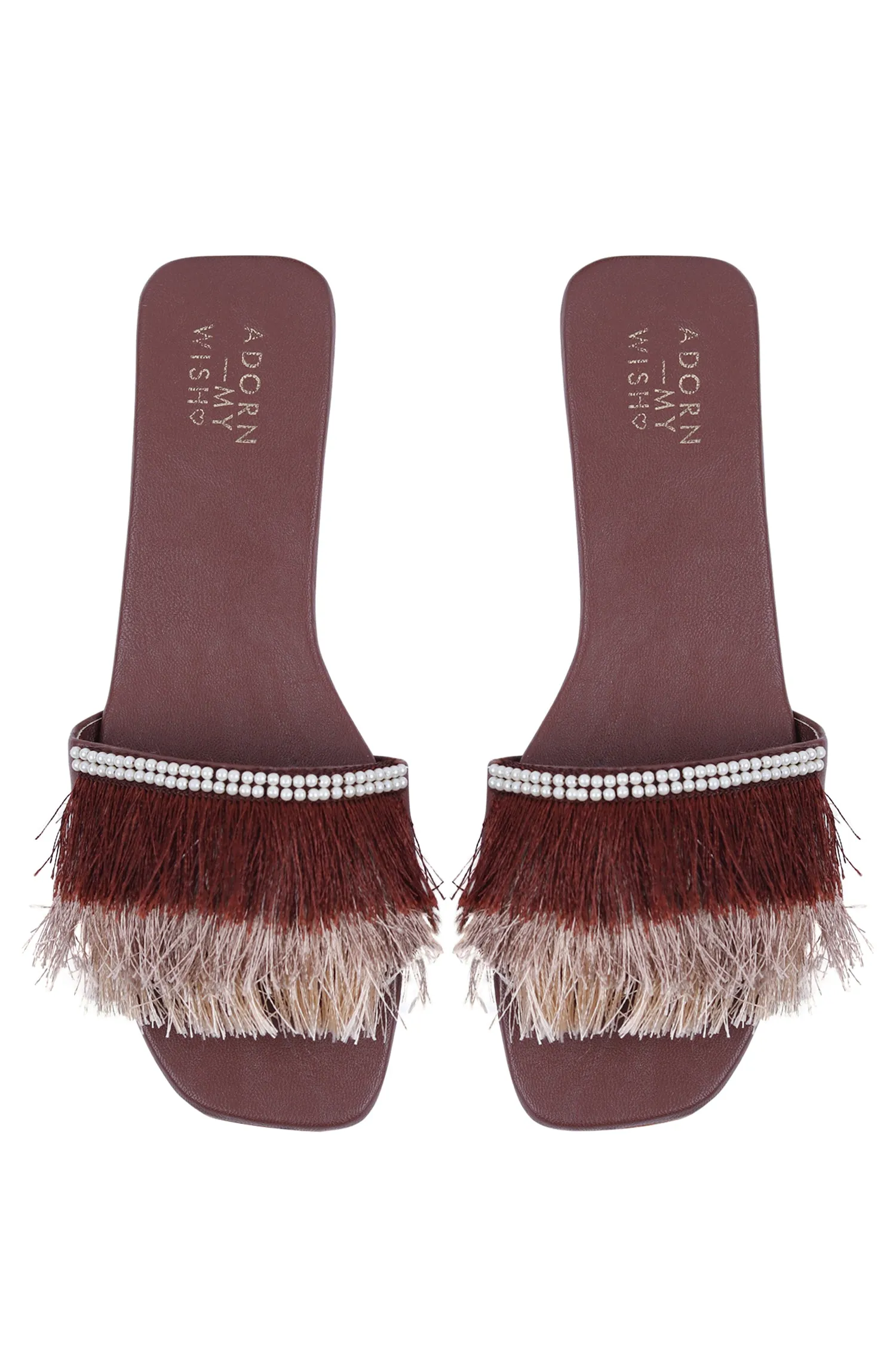Brown Fringe Slides