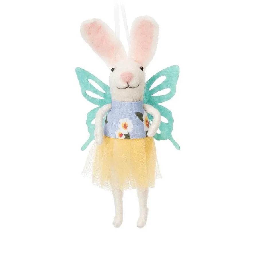 Bunny with Wings Ornament - Yellow