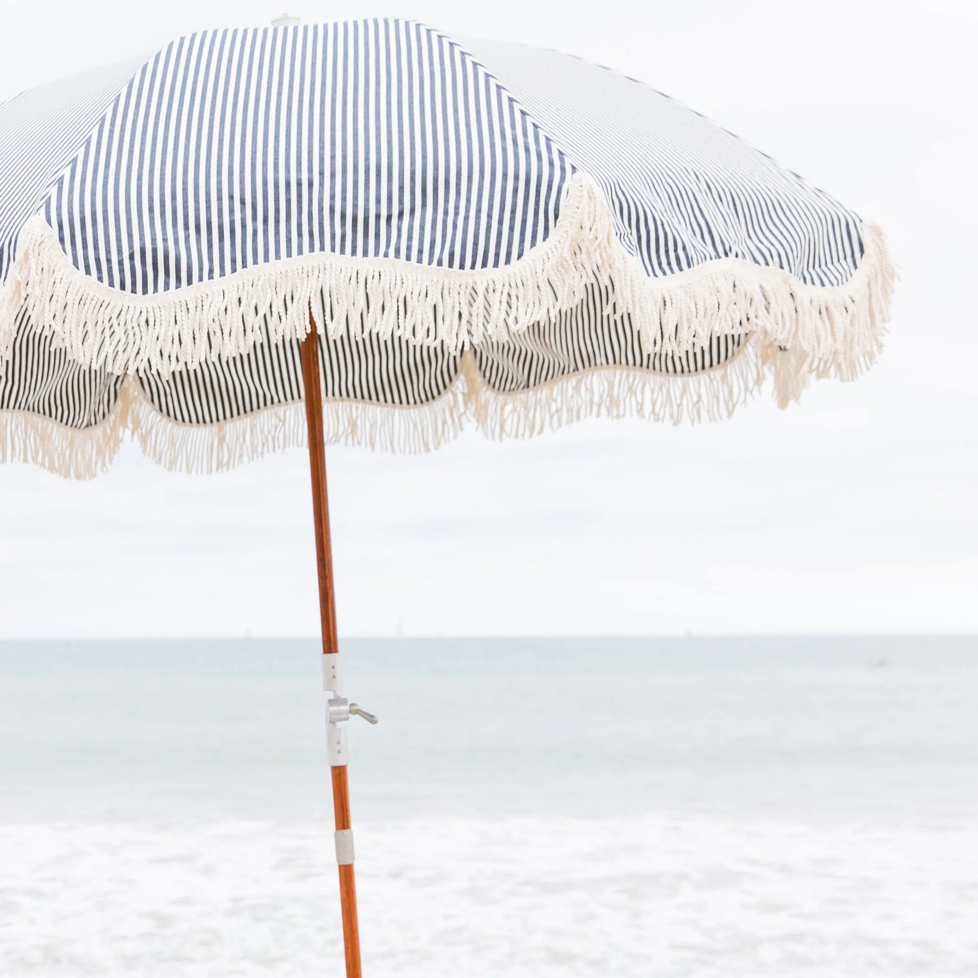 Business & Pleasure Co. The Premium Beach Umbrella - Lauren's Navy Stripe