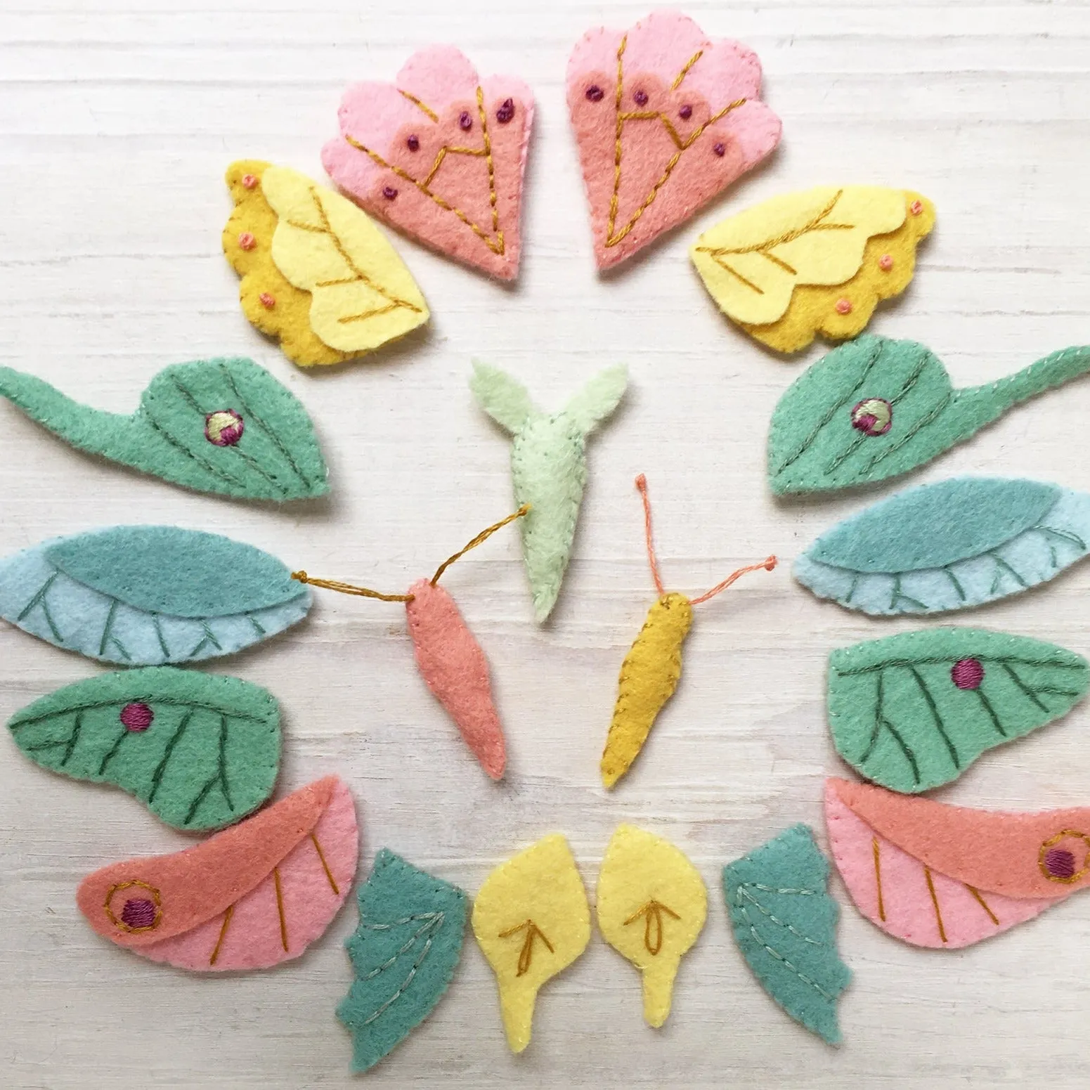 Butterflies and Moths Felt Pattern