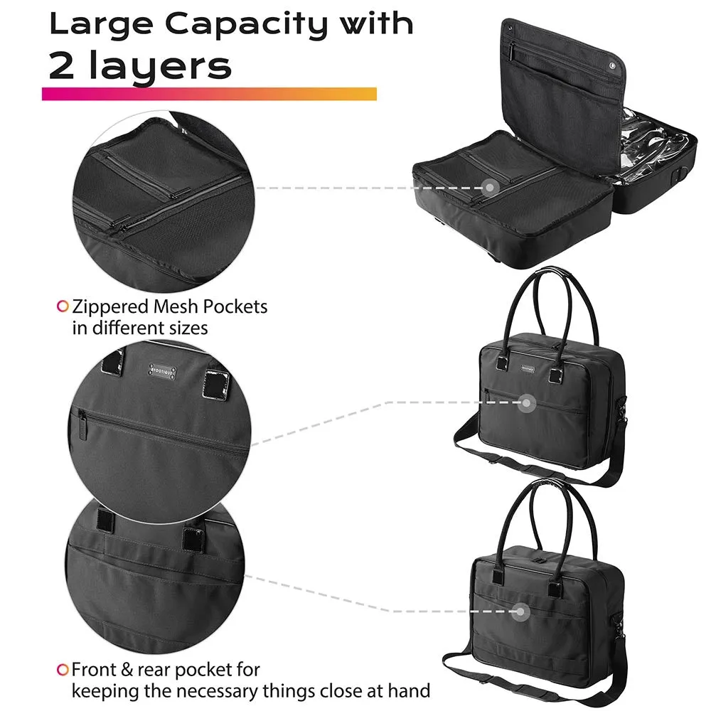 Byootique Essential Cosmetic Travel Makeup Train Tote Bag 4 Removable Bags