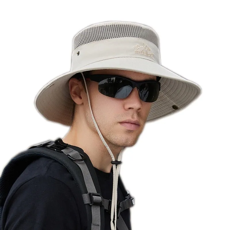 Camping Hat With Lighteright Breathable Mesh