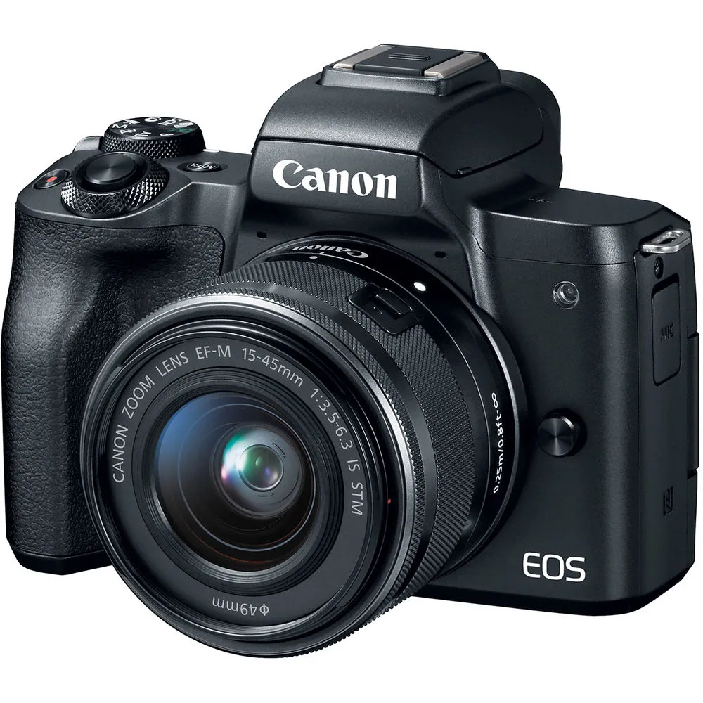 Canon EOS M50 Mirrorless Camera W/ 15-45mm Lens Black 2680C011  - Basic Bundle