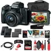 Canon EOS M50 Mirrorless Camera W/ 15-45mm Lens Black 2680C011  - Basic Bundle