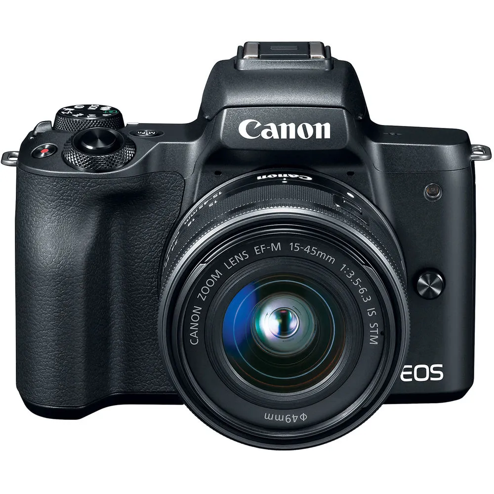 Canon EOS M50 Mirrorless Camera W/ 15-45mm Lens Black 2680C011  - Basic Bundle