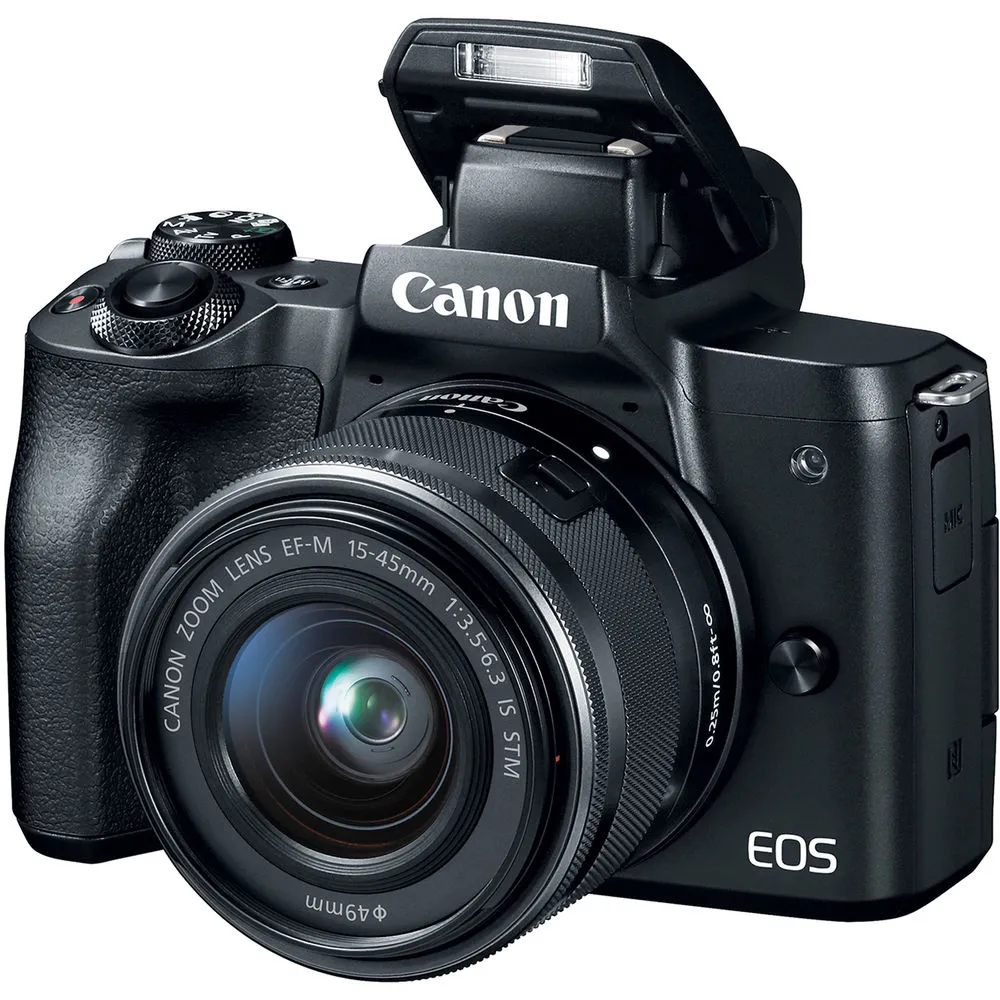 Canon EOS M50 Mirrorless Camera W/ 15-45mm Lens Black 2680C011  - Basic Bundle