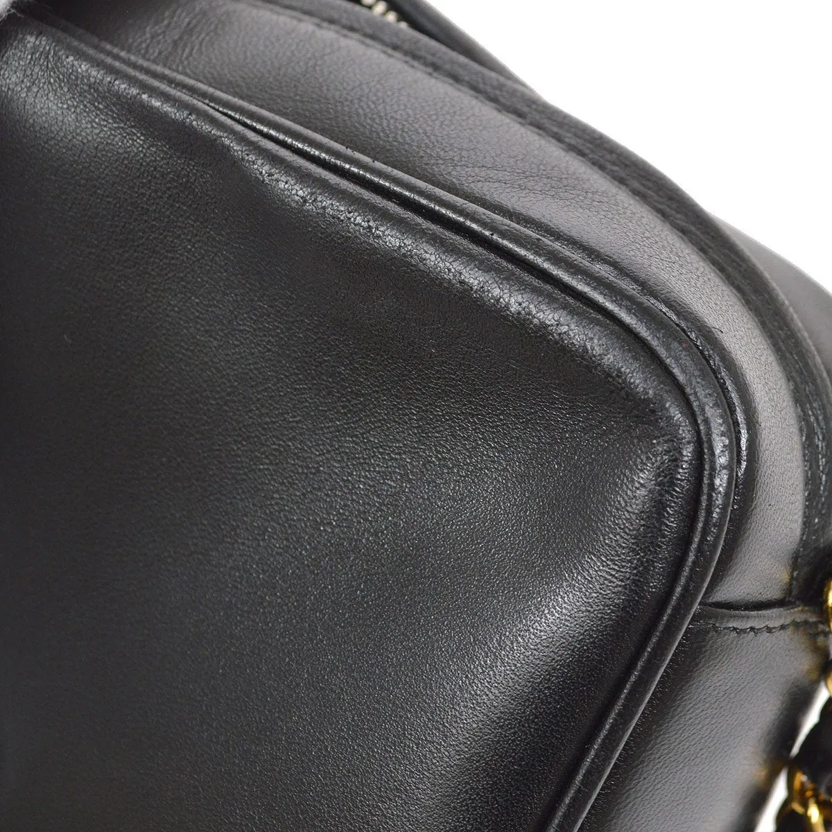 CHANEL 1994-1996 Triple CC Camera Bag Mini Black Lambskin 82561