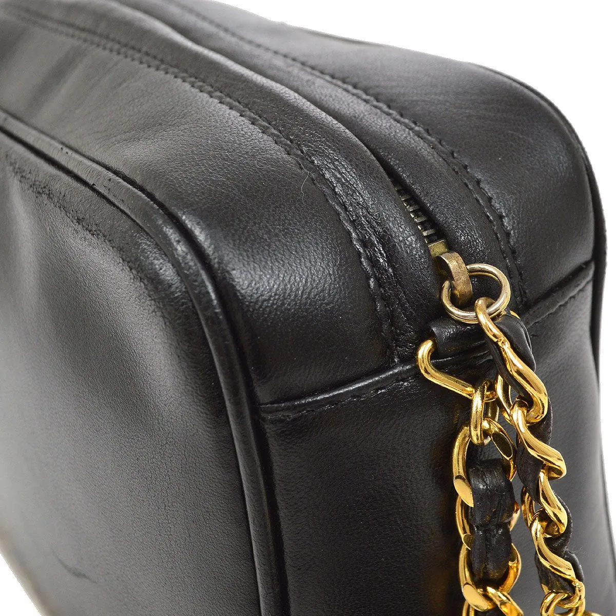 CHANEL 1994-1996 Triple CC Camera Bag Mini Black Lambskin 82561