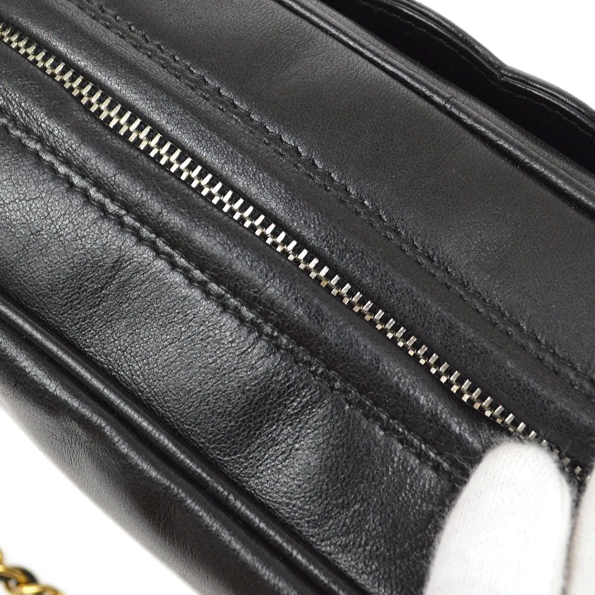 CHANEL 1994-1996 Triple CC Camera Bag Mini Black Lambskin 82561