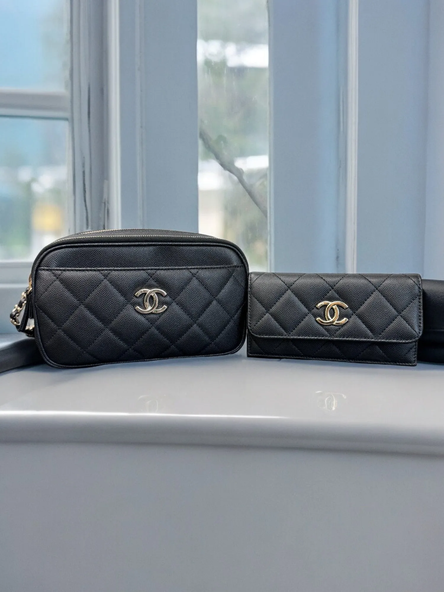 Chanel Black Cavier Quilted Waist Bag