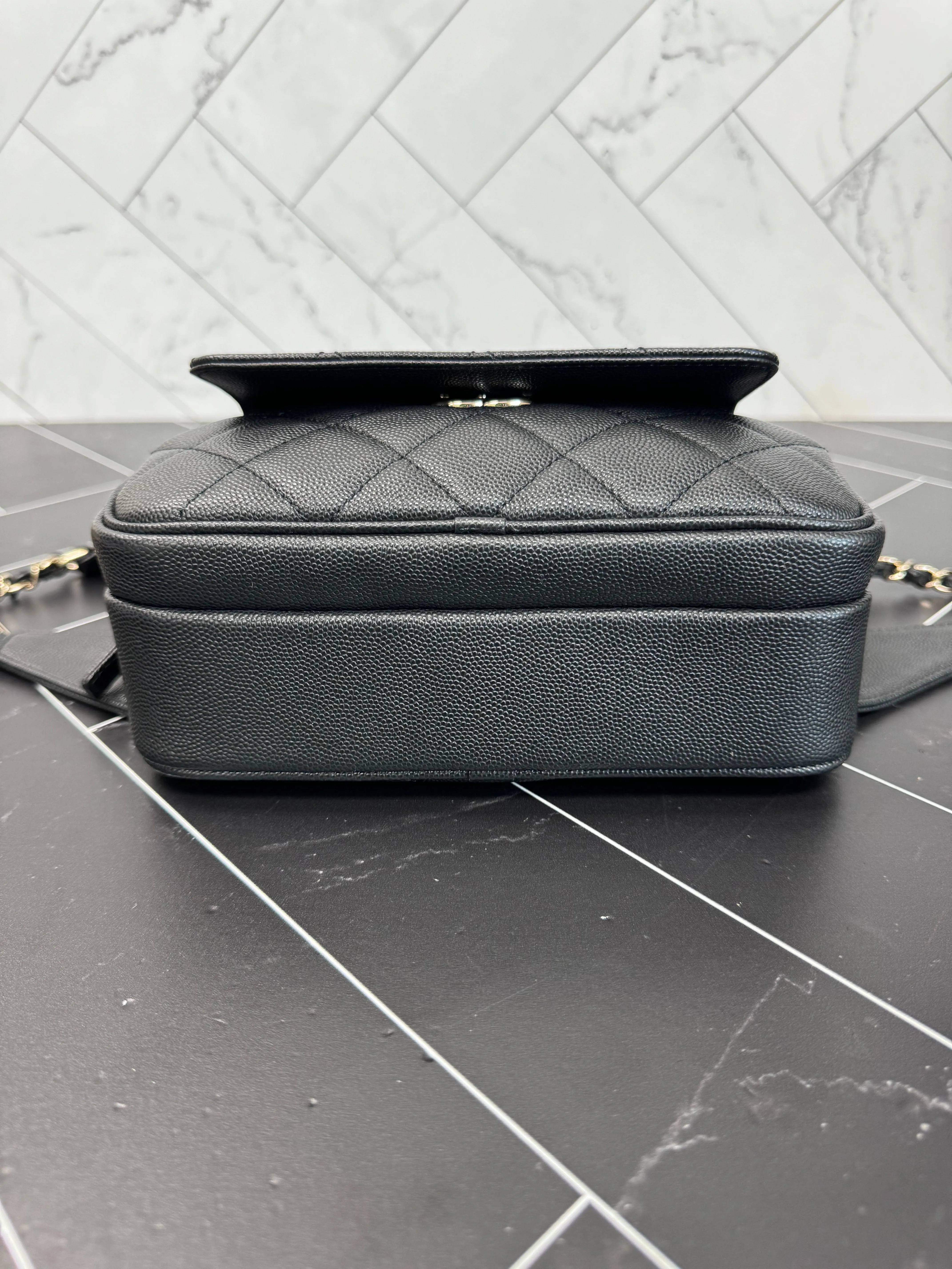 Chanel Black Cavier Quilted Waist Bag