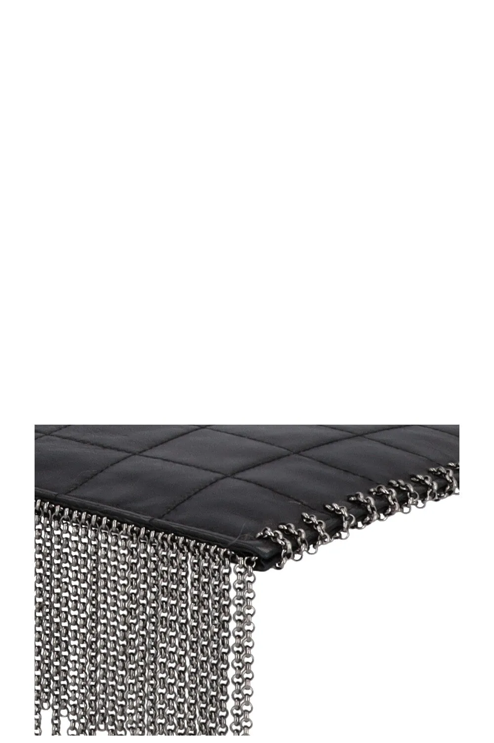 CHANEL Chocolate Bar Fringe Bag Leather Black