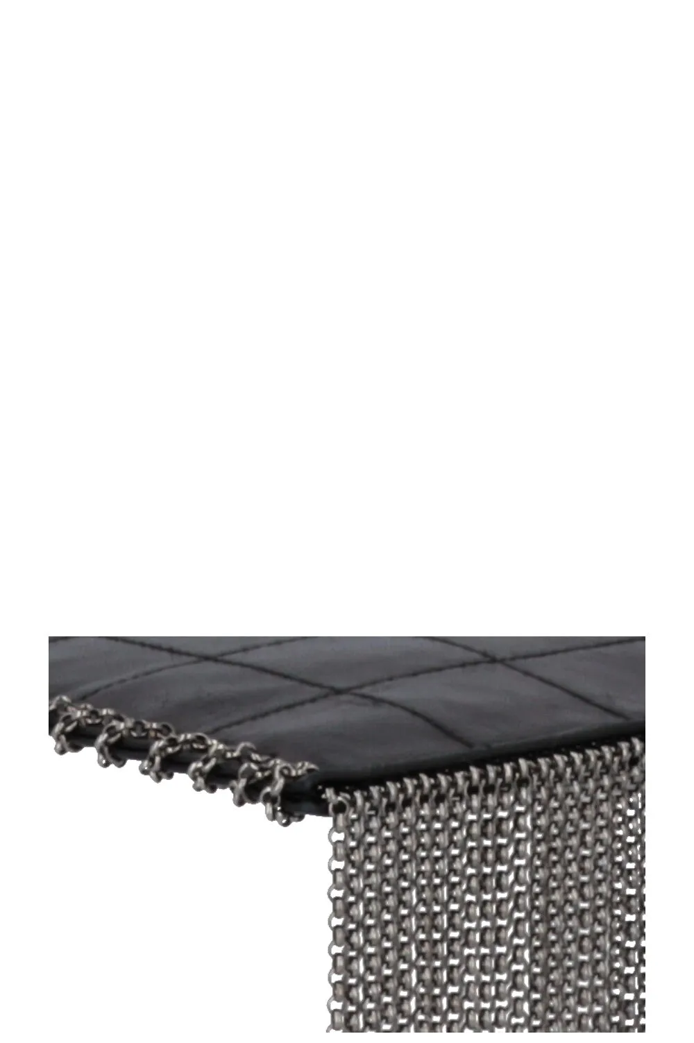 CHANEL Chocolate Bar Fringe Bag Leather Black