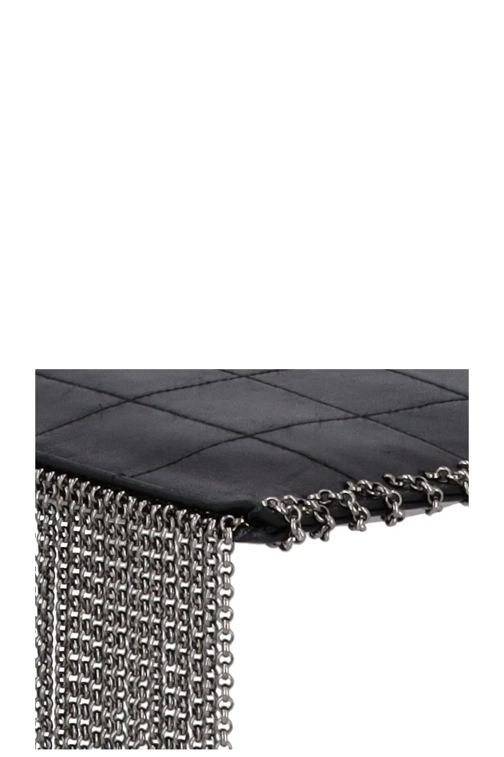 CHANEL Chocolate Bar Fringe Bag Leather Black