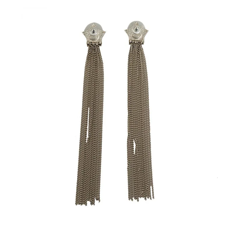 CHANEL COCOMARK STARMOTHIEF FRINGE PIERS SILVER METAL LADY CHANEL LOVE MARKET SHOP