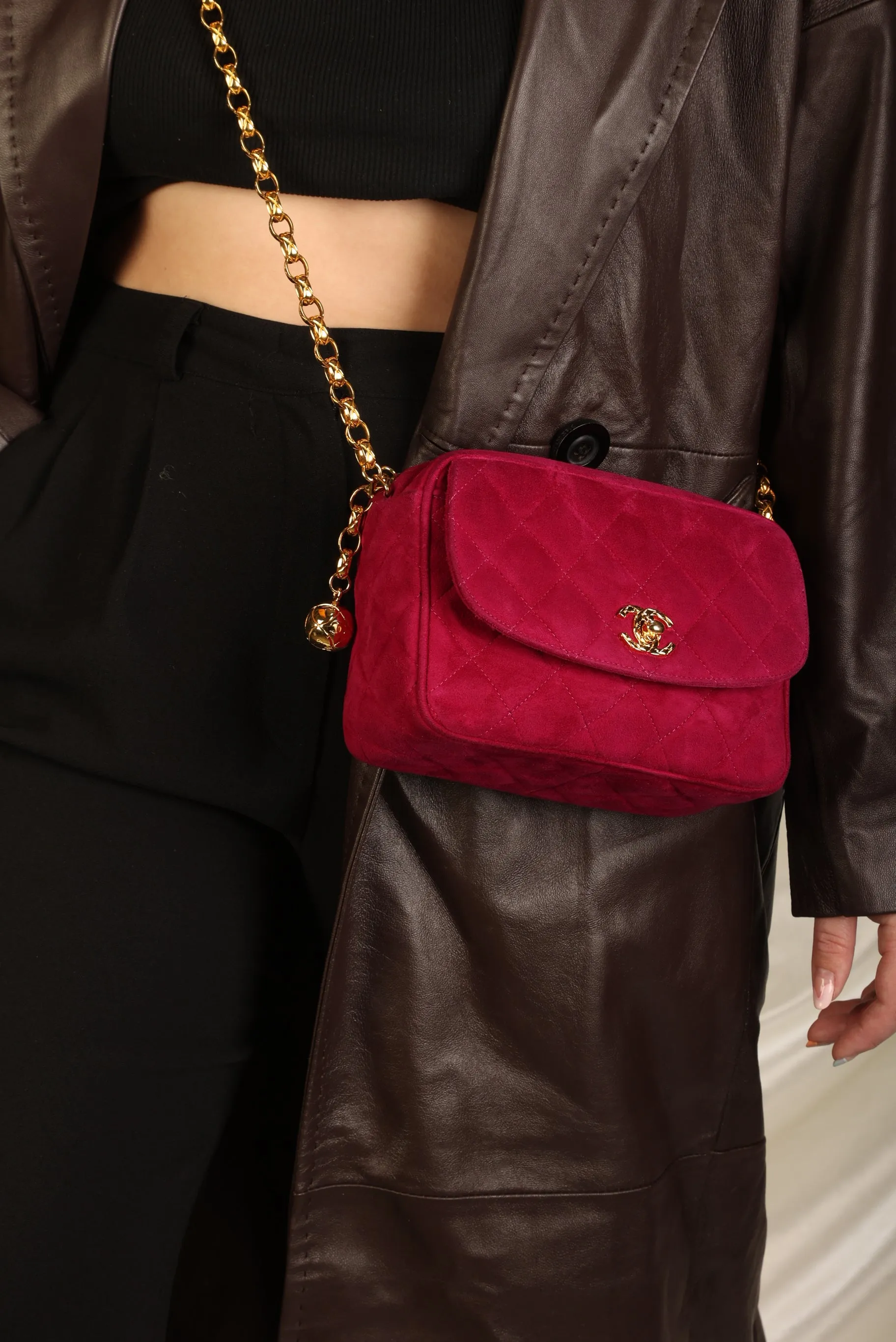 Chanel Suede Bijoux Chain Camera Bag