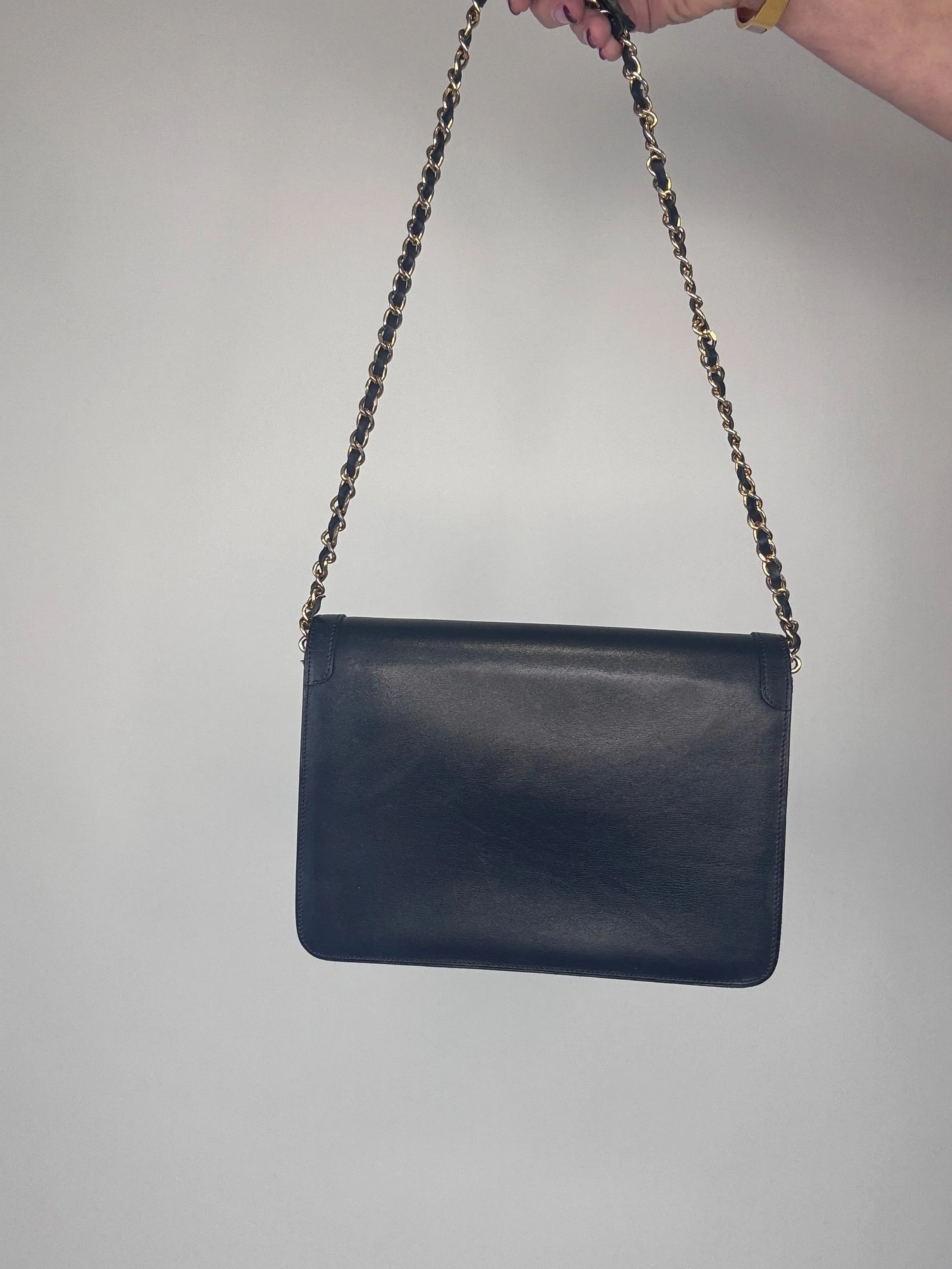 Chanel Vintage Single Flap Paris Limited Edition Navy Blue