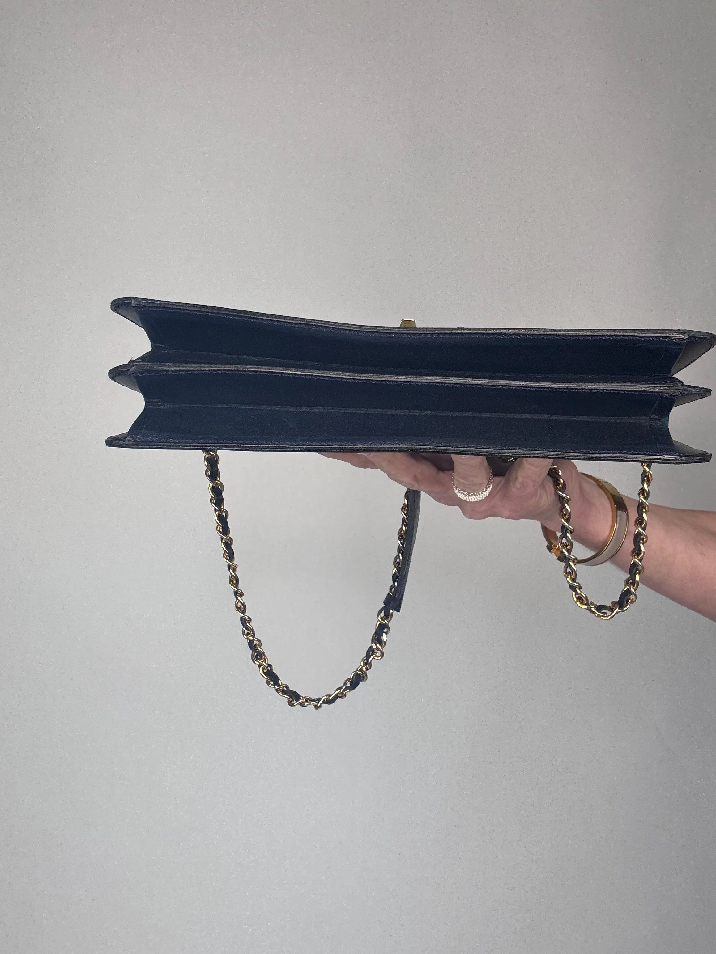 Chanel Vintage Single Flap Paris Limited Edition Navy Blue