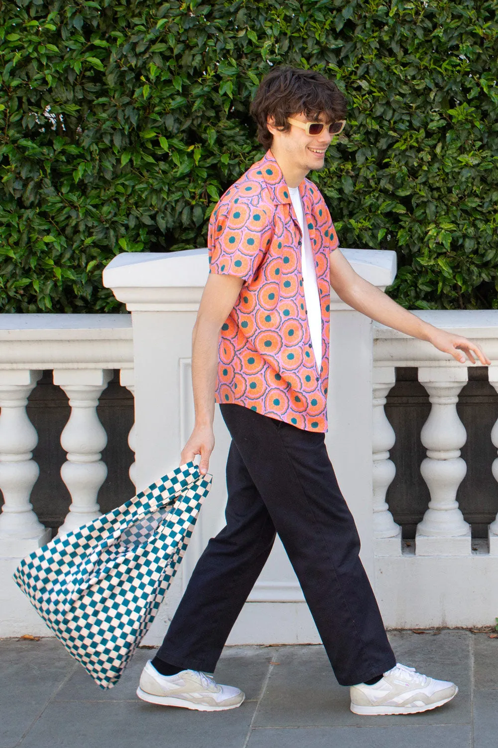 Checkerboard Teal & Beige | Medium