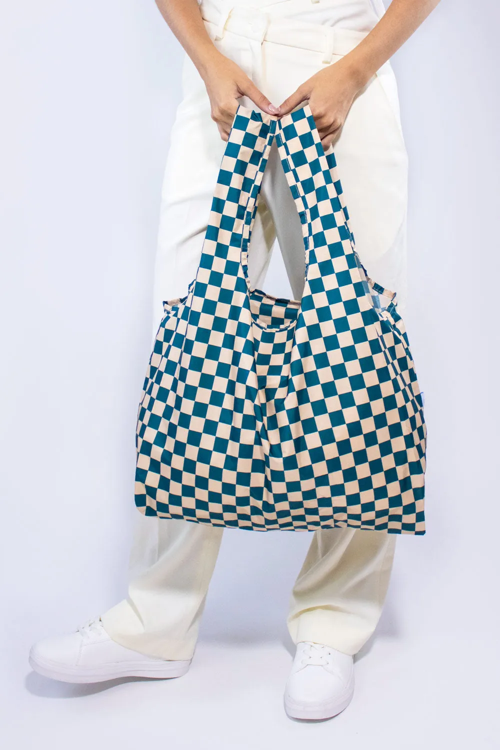 Checkerboard Teal & Beige | Medium