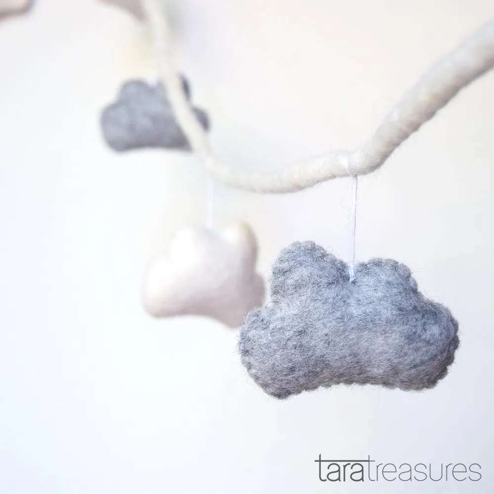 Cloud Garland - Grey and White