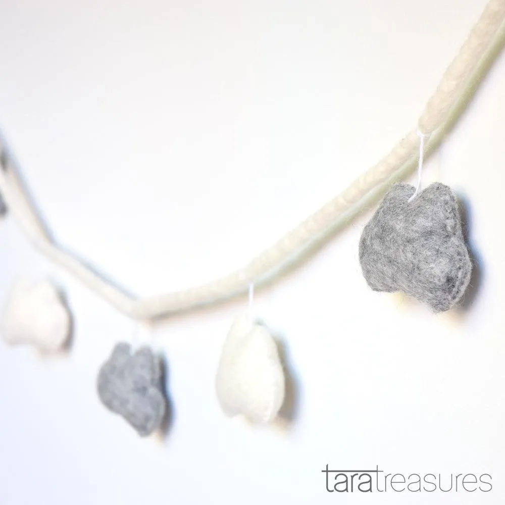 Cloud Garland - Grey and White