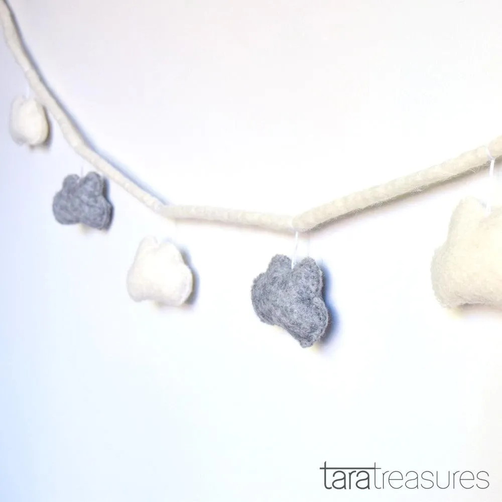 Cloud Garland - Grey and White