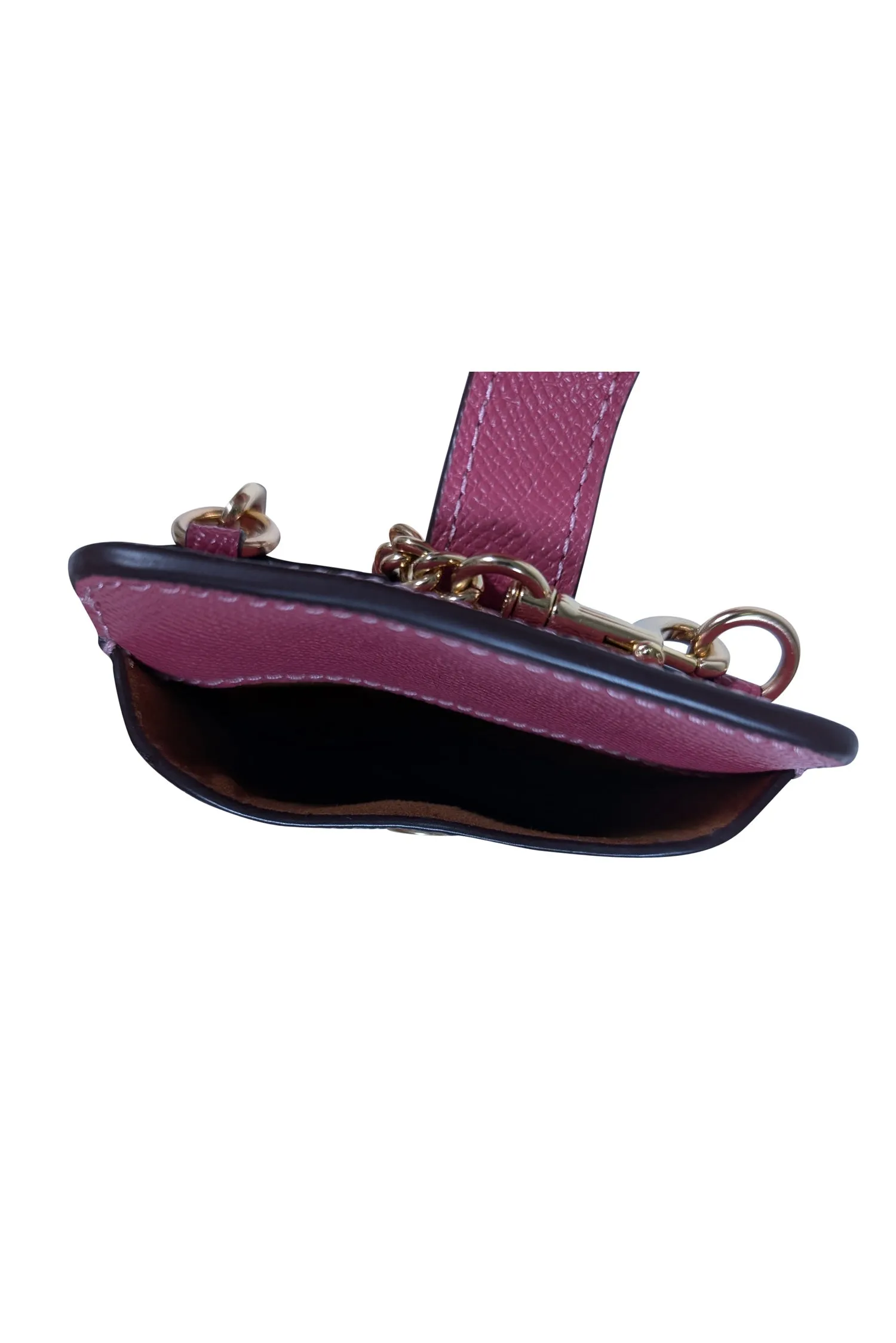 Coach - Pink Saffiano Leather Phone Crossbody Bag