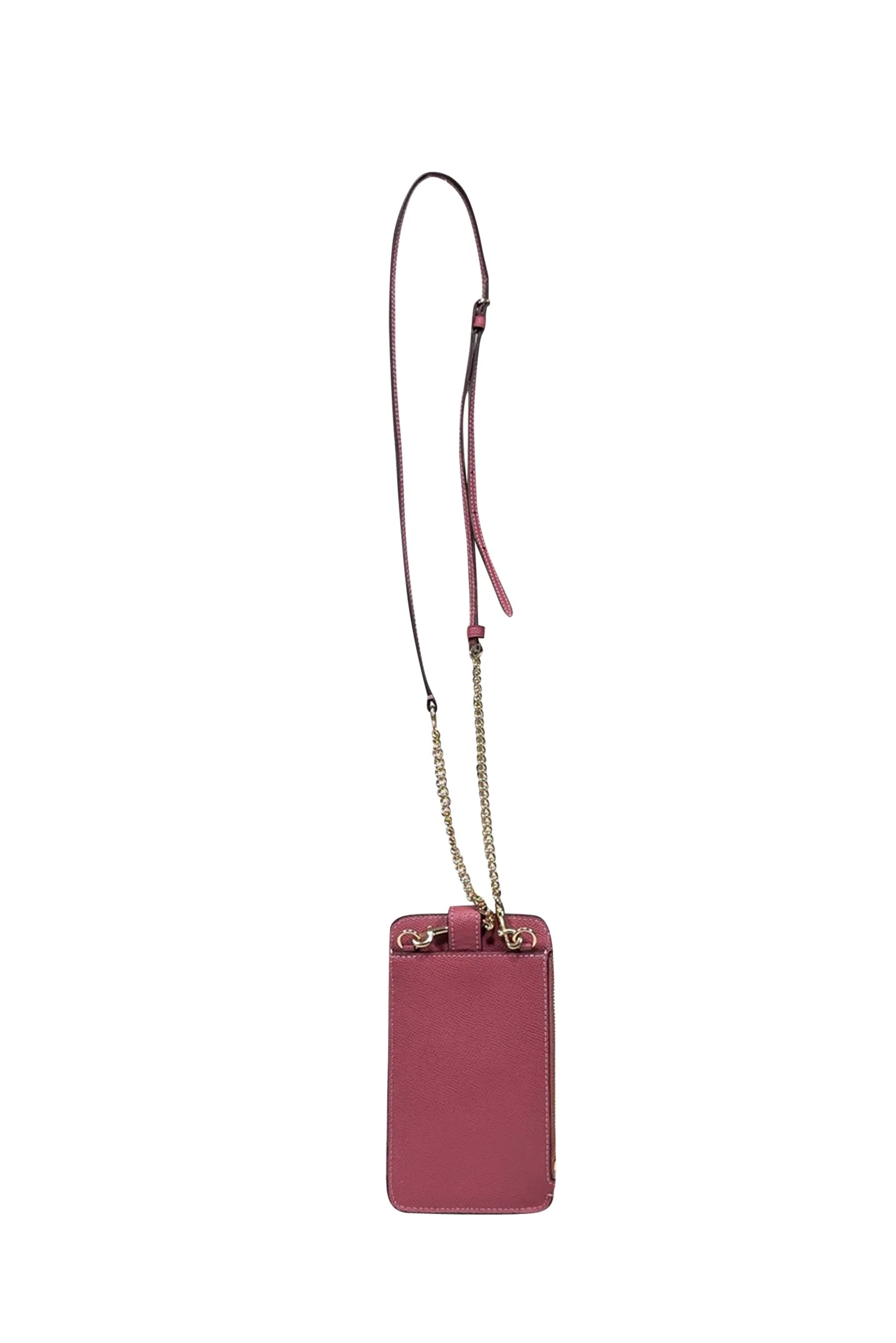 Coach - Pink Saffiano Leather Phone Crossbody Bag