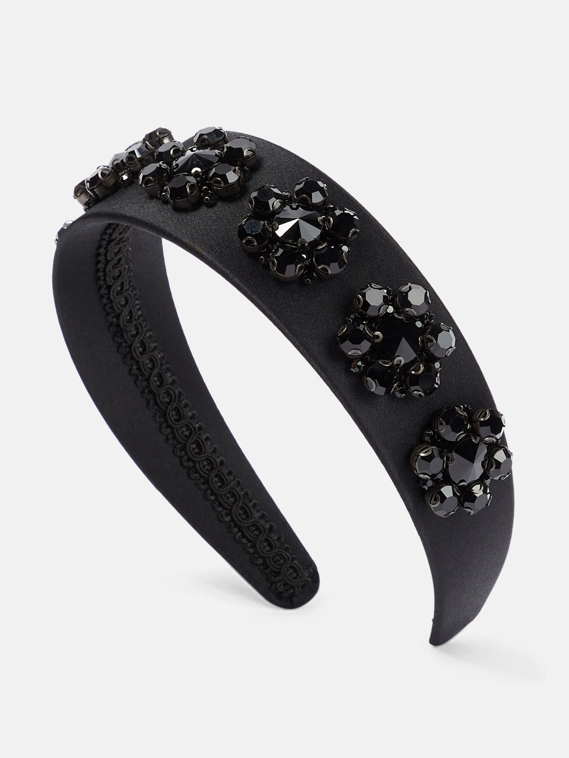 Crystal-embellished satin headband