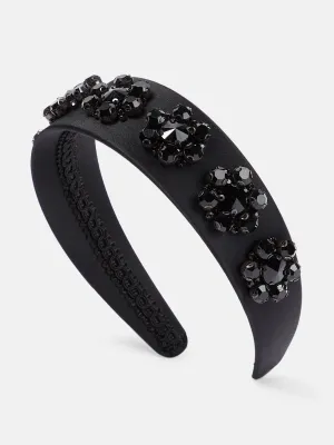Crystal-embellished satin headband