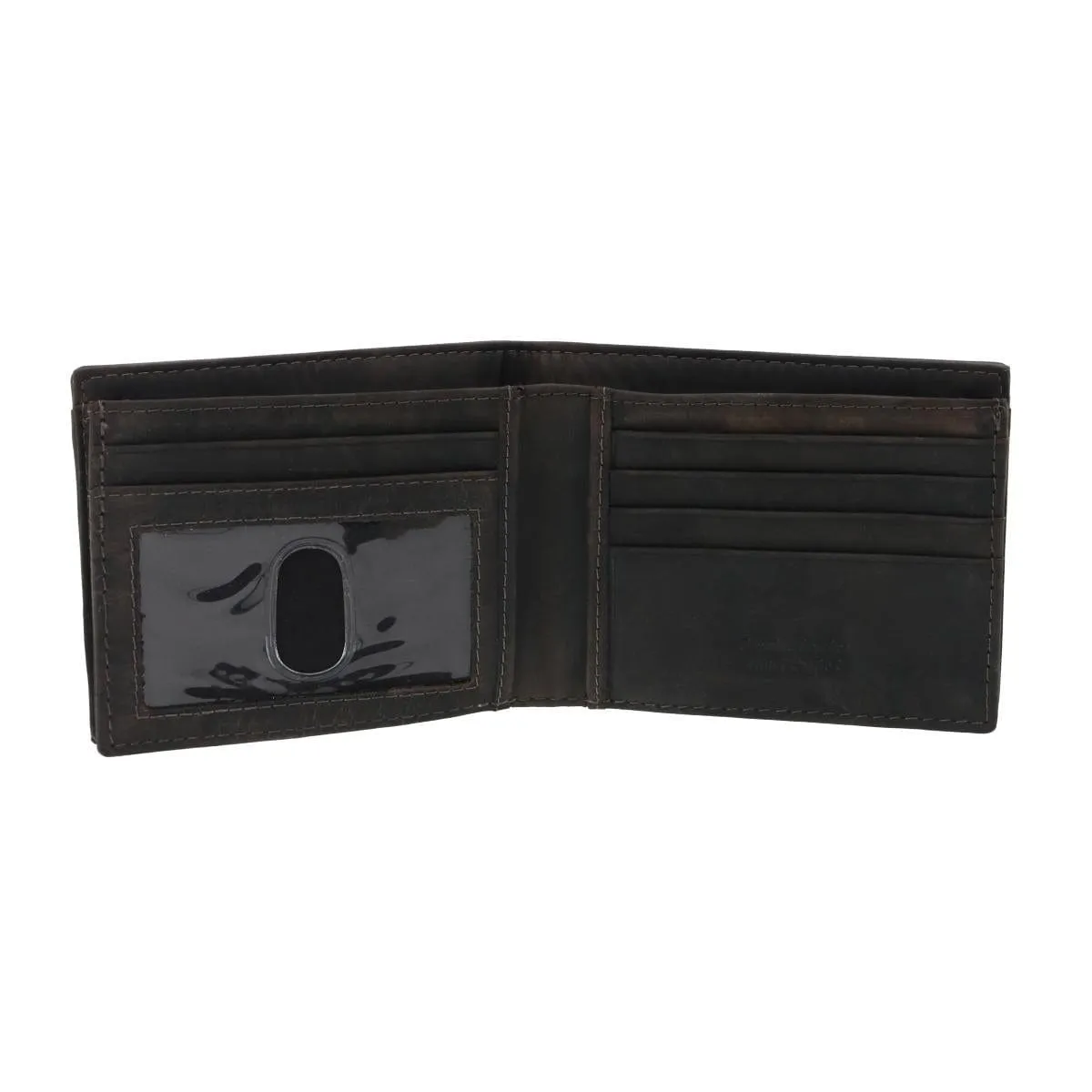 CTM® Men's Leather Expandable Bill Slot Bifold Wallet