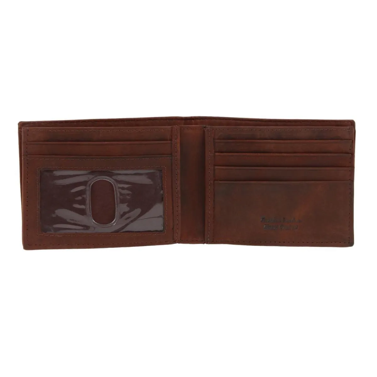 CTM® Men's Leather Expandable Bill Slot Bifold Wallet