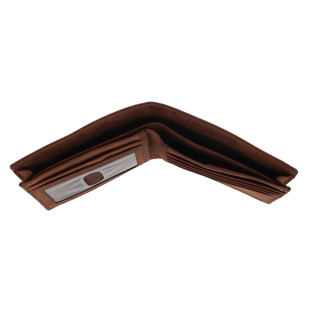 CTM® Men's Leather Expandable Bill Slot Bifold Wallet