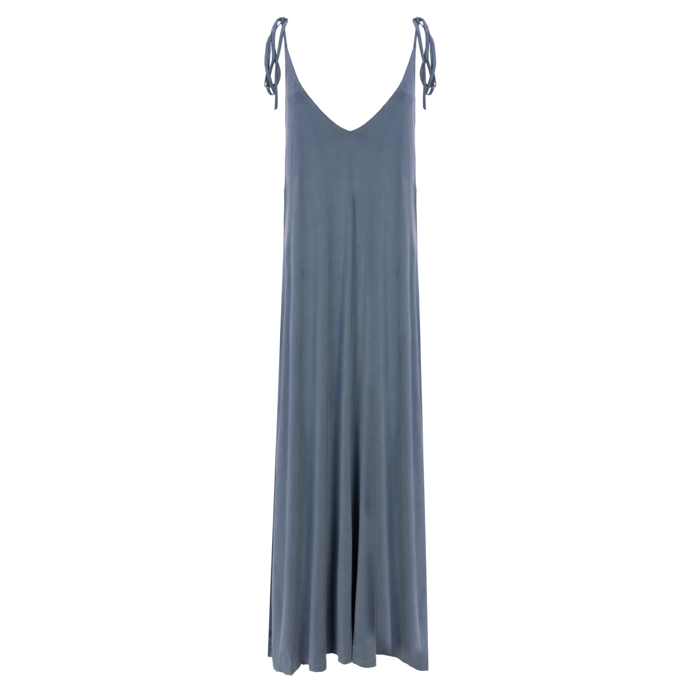 cupro maxi dress - blue