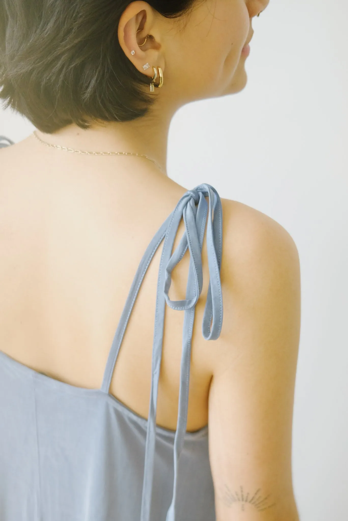 cupro maxi dress - blue