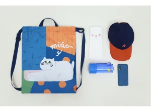 Cute Cat Waterproof Travel Folding Drawstring Backpack