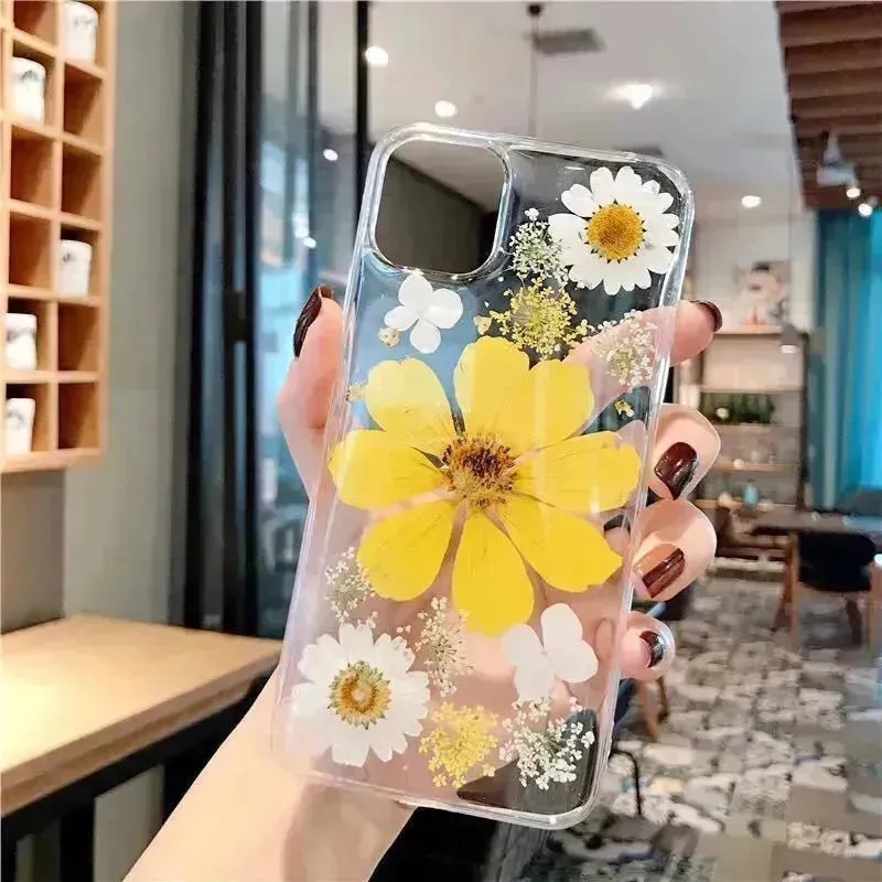 Cute Transparent Flower Silicone phone case for women