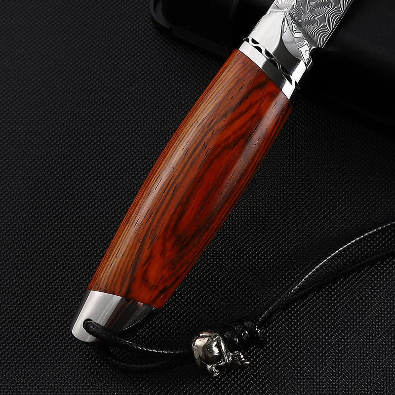 Damascus Steel Knife Rosewood Handle Hunting Camping Damascus Knife Edc Pocket Knives For Men Collection Outdoors Camping