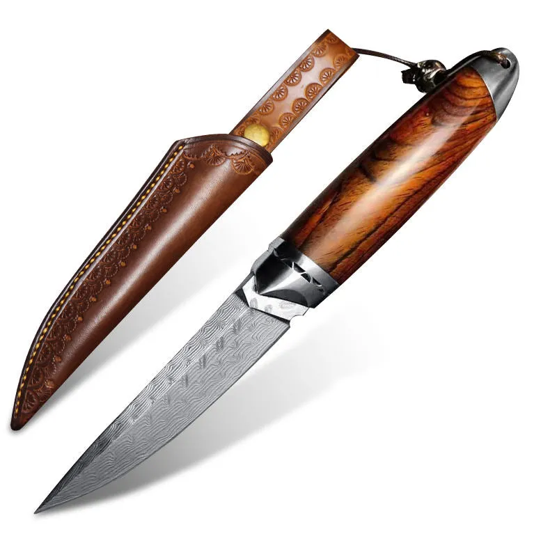 Damascus Steel Knife Rosewood Handle Hunting Camping Damascus Knife Edc Pocket Knives For Men Collection Outdoors Camping