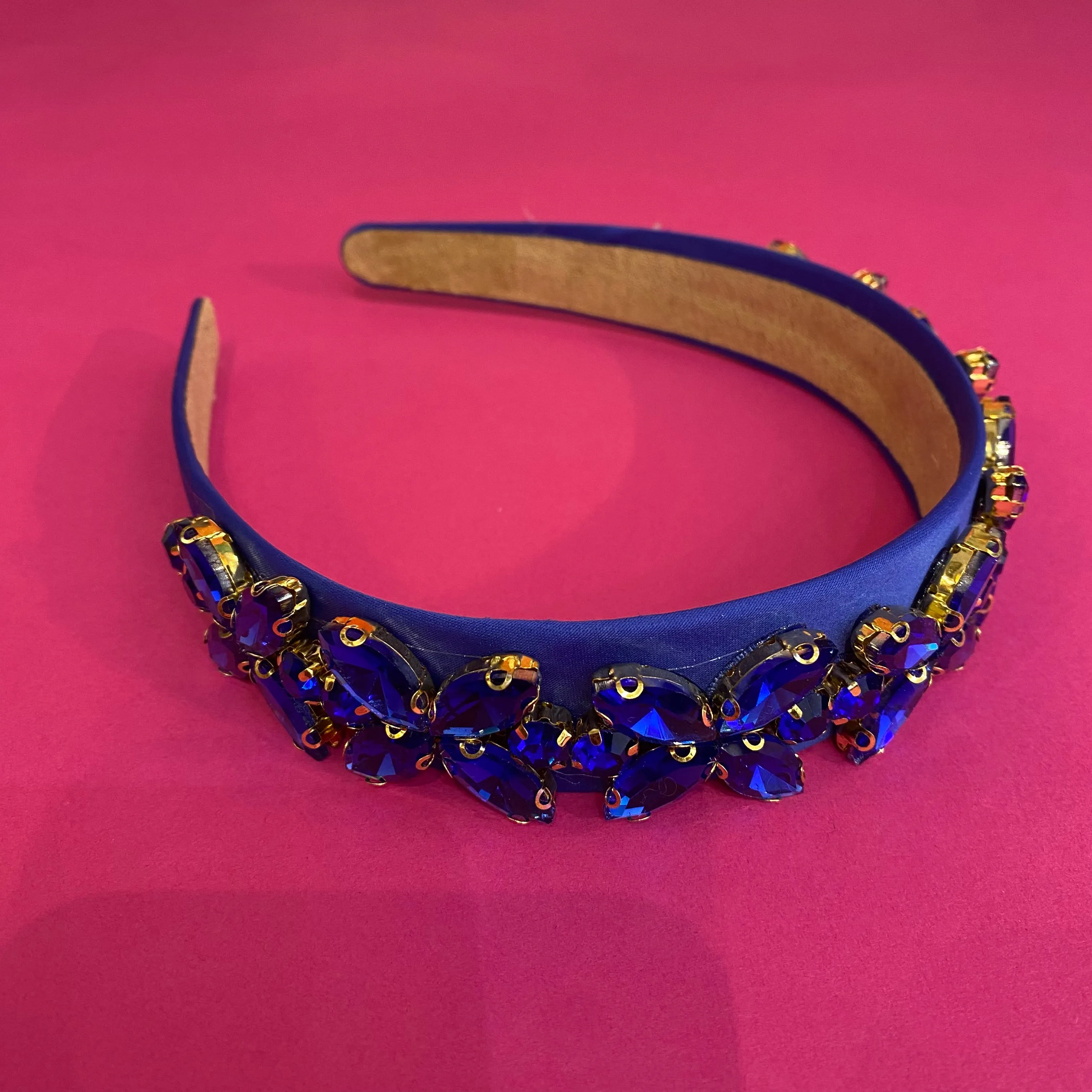 Diamante and Satin - Royal Blue