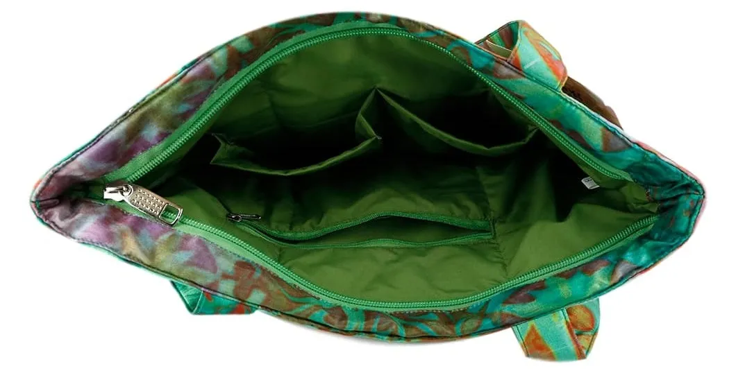 Digitally Printed Tote Fashion Shopping Hand Bag Multipurpose Waterproof Faux Silk and Polysatin Lining 16X14X4 Inch ,Man With Hooka