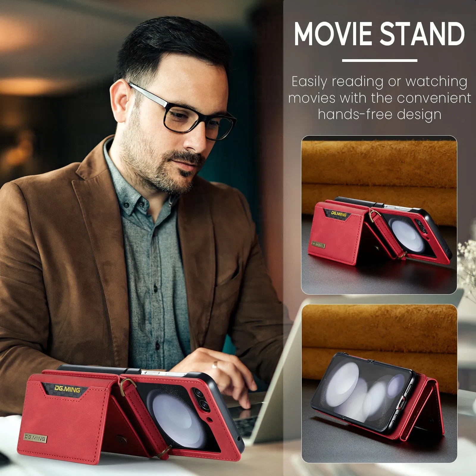 Drop Protection Leather Wallet Case For Samsung Galaxy Z Flip 5 4