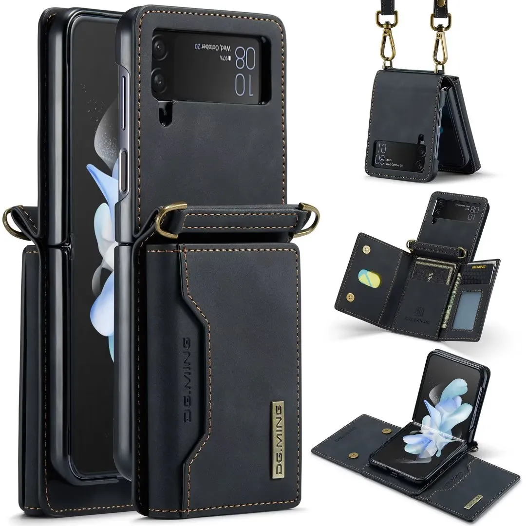 Drop Protection Leather Wallet Case For Samsung Galaxy Z Flip 5 4