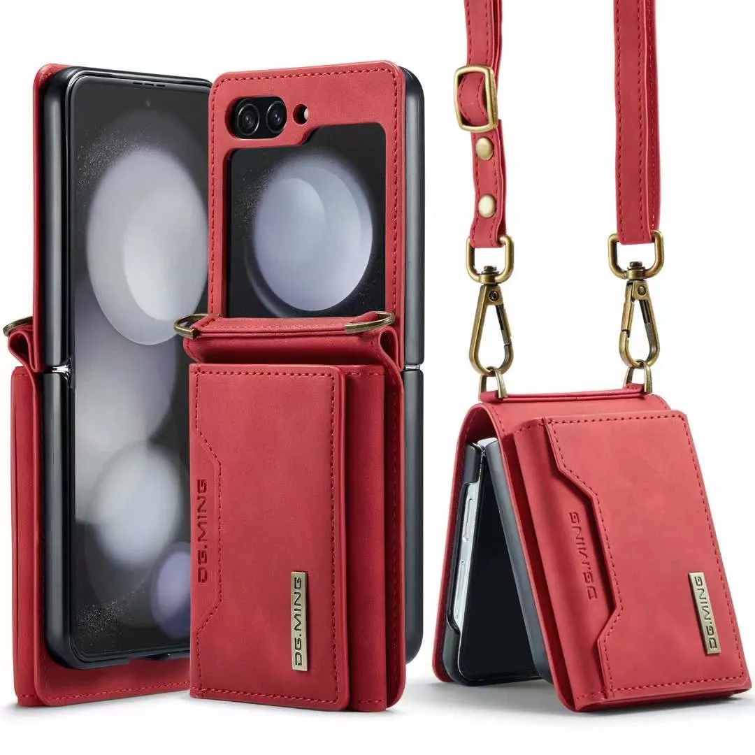Drop Protection Leather Wallet Case For Samsung Galaxy Z Flip 5 4